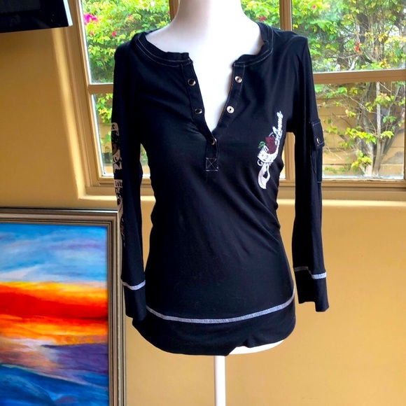 🖤 Black 3/4 sleeve stretch knit top - Picture 2 of 8